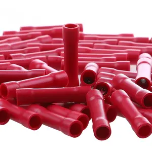 Ul listed red butt connectors crimp splice terminals 100 pcs awg electrical connector fully insulated pvc wiring crimps terminal for gauge wire
