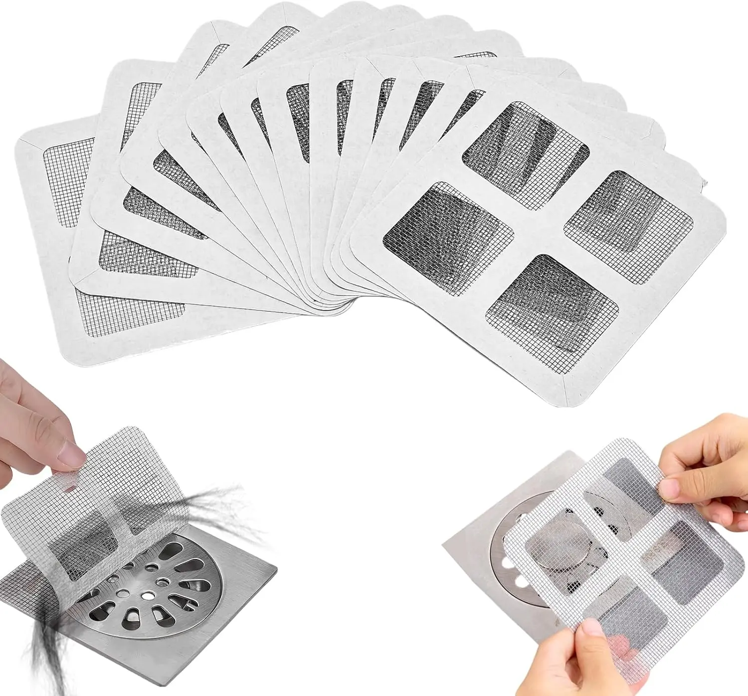 12 Counts Floor Drain Filter Screen, Portable Drain Strainer Cover for Hair Stopper,Sewer Hair Blocking Sticker,Disposable Hair Drain Sticker for Bathroom, Laundry, Bathtub, Kitchen,Sink,Home Bathroom Accessories, Home Essentials