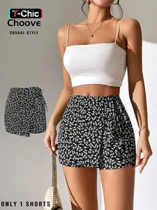 Women's Ditsy Floral Print Skirt, Boho Chic Elegant Wrap Skirt for Daily Wear & Holiday Vacation, Ladies Bottoms for Summer