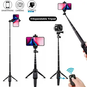 40inches Selfie Stick for iphone android,Long Extendable Selfie Stick Tripod, Phone Tripod with Wireless Remote Shutter,Group Selfies/Live Streaming/Video Recording Compatible with All Cellphones