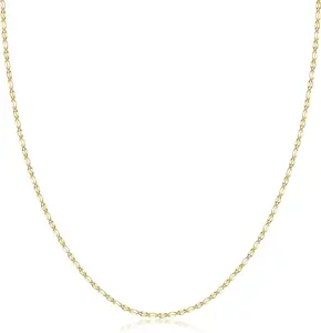 14K Solid  2.0MM  Cut Mirror Chain Necklace -Choose Your Color - Unisex Sizes 16"-30"