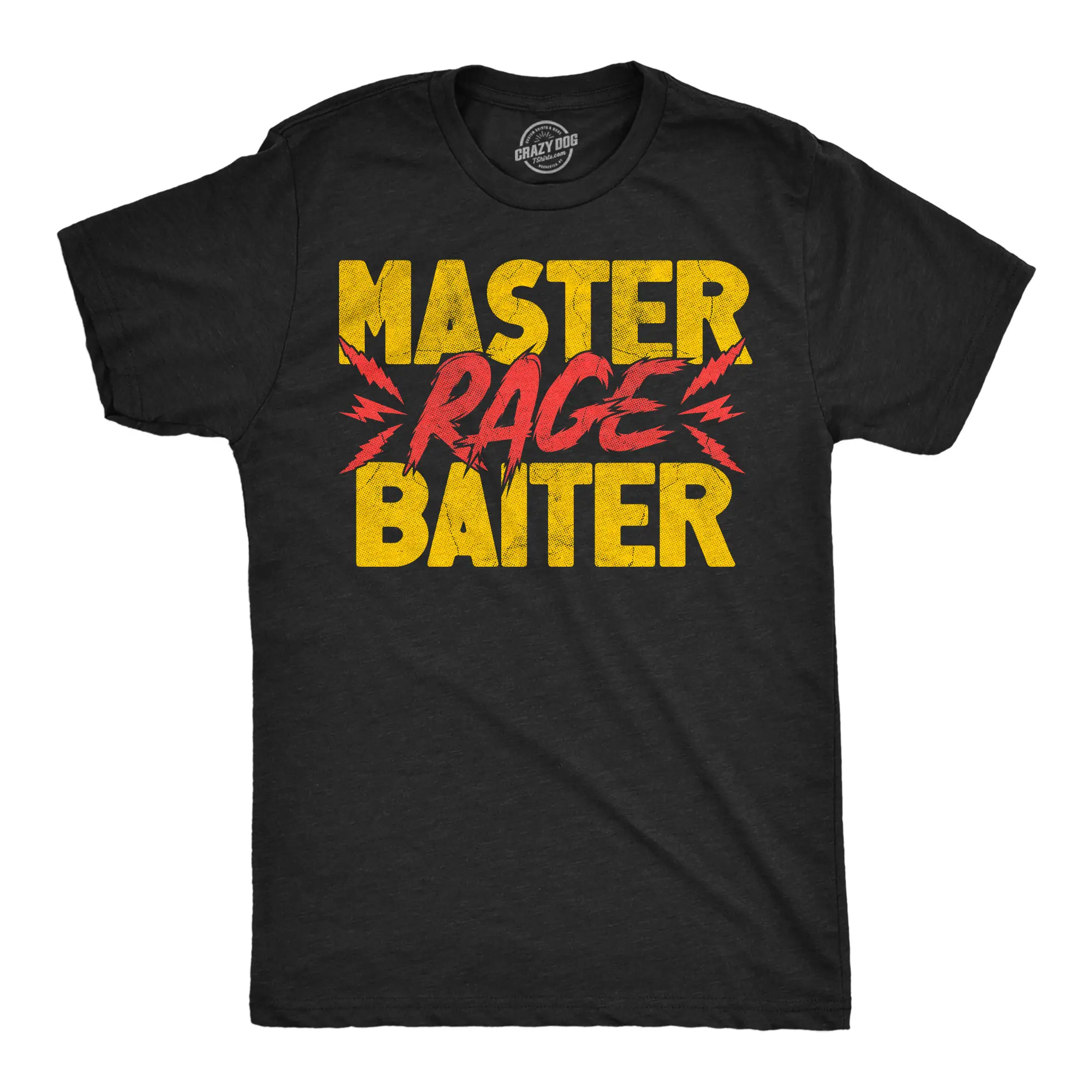 Mens Funny T Shirts Master Rage Baiter Sarcastic Graphic Tee For Men Mens Funny T Shirts Cool Vintage Fashion T-Shirt Gift Classic Menswear Novelty Tees for Guys Black -
