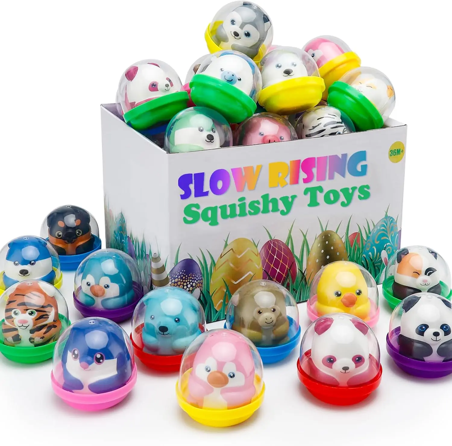30 Packs Party Favors Slow Rising Animal Squishy Toys with Capsules,Goodie Bag Stuffers,Birthday Gifts,Treasure Box Toys, Kids Classroom Prizes,Claw Machine Toys, Stress Relief Squishy toys