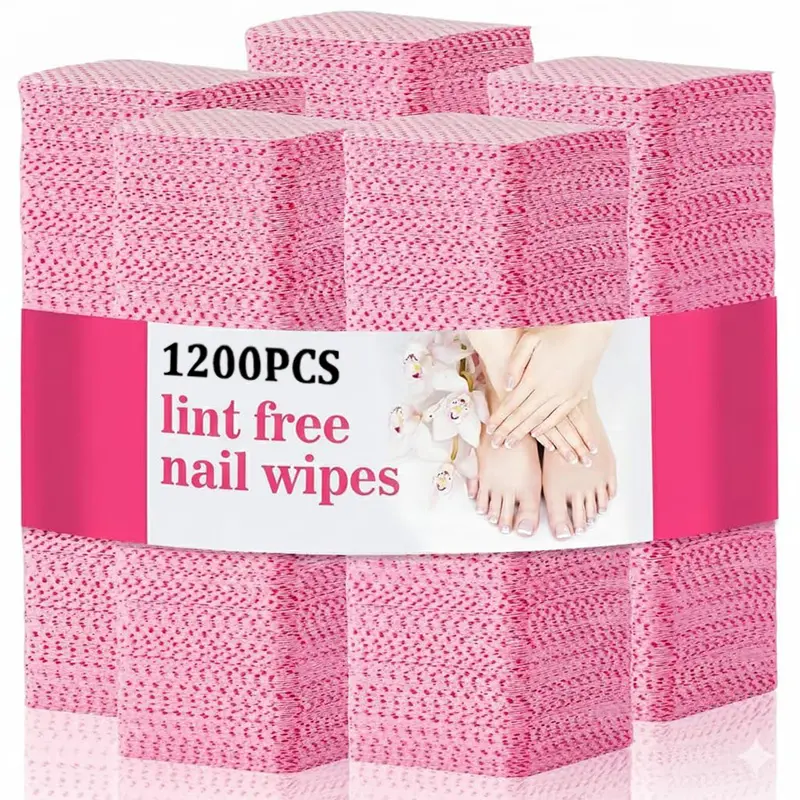 1200pcs Unisex Lint-Free Heart Shaped Makeup Remover Pads, Nail Polish Remover Pads, Soft Non-Woven Acetone Nail Polish Remover Wipes, Lint-Free Gel Nail Wipes, Waterless Nail Care & Extension Lashes Daily Beauty Cleansing
