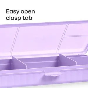 Tupperware Lunch n Things - 4-Compartment Hard Shell Storage Container for Snacks & School Supplies, Eco-Friendly Reusable Case with Kid-Friendly Clasp, Durable Design for Travel & Everyday Organization