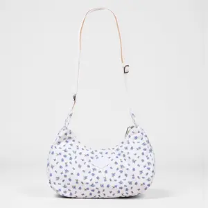 Crescent Bag for Women Blueberry Print Cute Shoulder Bag Aesthetic Hobo Bag Adjustable Strap Everyday Bag Coquette Cottagecore Eco Friendly Recycled