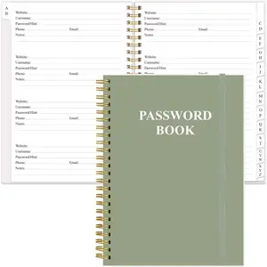 Password Book with Alphabetical Tabs - Large Size Password Keeper Journal Notebook for Computer & Website Logins, 6.4" x 8.5", Green