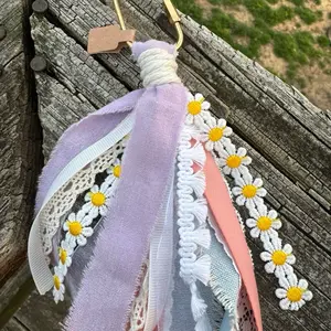 Whisper Ribbon Boho Tassel Bag Charm handmade by Bluegrass Charmed Co.