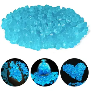 300Pcs Glow Pebbles 14mm Blue Glowing Rocks for Outdoor Decor, Garden Lawn Yard, Aquarium, Walkway, Fish Tank, Pathway, Luminous Pebbles Powered by Light or Solar - Home Improvement.