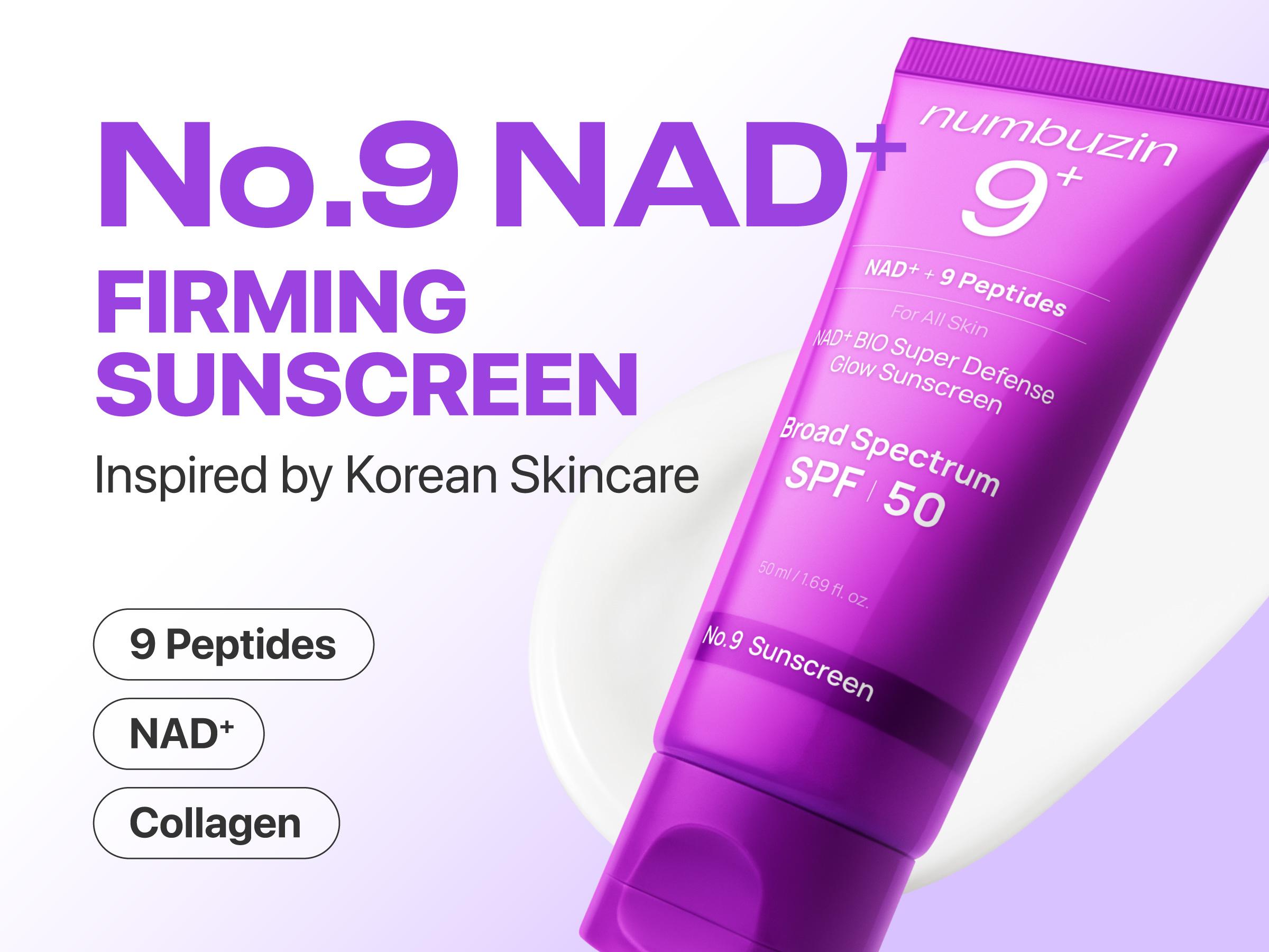[numbuzin Official] No.9 Ultimate NAD+ Routine Set | No.9 Toner + Essence + Eye Cream + Under Eye Patches + Full-face Mask + Sunscreen | Firming, Wrinkles, Fine Lines, Anti-aging | NAD+, Peptides based | 9 to 9 Skincare Routine