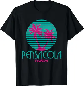 Pensacola City Florida Tee Vintage Distressed Souvenir Summer Casual Shortsleeve Cotton T-Shirt