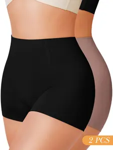 Women's 2-Piece Mid-Waist Shapewear Set, Firm Tummy Control, Seamless Breathable Cotton Crotch, Four Bones Anti-Curling, Casual All-Season Wear