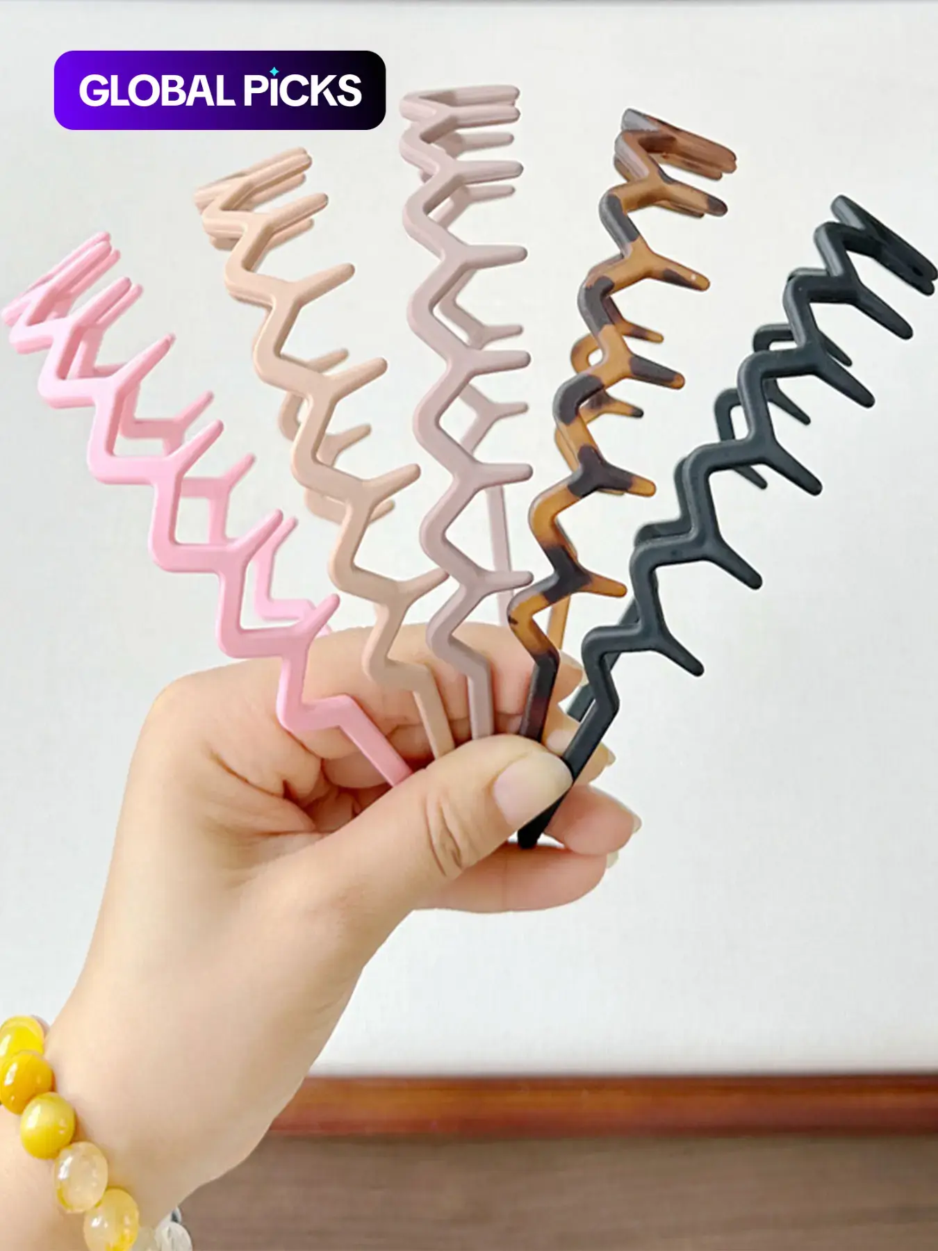 Wave Design Hair Hoop with Teeth, Fashionable Hair Accessories for Women & Girls, Minimalist Zigzag Headwear for Thick Hair, Zigzag Headband, Headbands Women, Plastic Headbands, Hairband