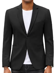 COOFANDY Men's Casual Blazer Slim Fit Suit Jackets Two Button Lightweight Knit Sport Coat Menswear Long Sleeve  Breathable Fashion
