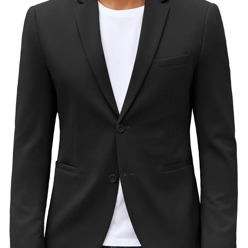 COOFANDY Men's Casual Blazer Slim Fit Suit Jackets Two Button Lightweight Knit Sport Coat Menswear Long Sleeve  Breathable Fashion