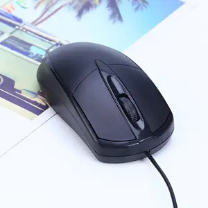 Ambidextrous Wired USB Optical Mouse, 1200DPI, Smooth Glide, Anti-Slip Roller, Black, PC/Desktop Compatible