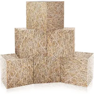 6 Pcs Western Cowboy Wood Grain Boxes Decor, Fake Wood Boxes Photo Booth Props, Farmhouse Fall Harvest Centerpieces for Western Cowboy Party Supplies