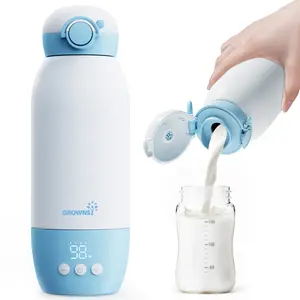 Portable Bottle Warmer - Cordless Travel Milk Warmer for Breastmilk/Formula with Precise Temperature Control and Memory Function