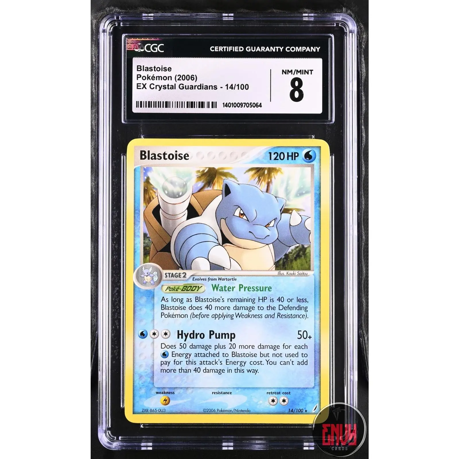 Blastoise 14/100 EX Crystal Guardians Pokemon CGC 8 Nm/Mint