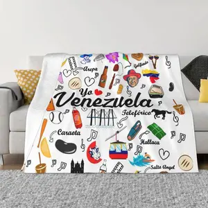 Venezuela Pride Flannel Throw Blankets Venezuelan Blanket for Sofa Outdoor Lightweight Bedding Throws Style Soft