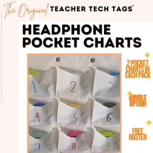Classroom Headphone Organizer Pocket Charts