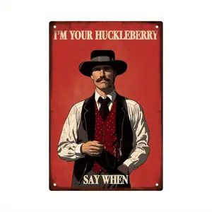 1count Vintage Western Movie Phrase Metal Tin Sign (7.9x11.8 Inches), Rustic Wall Art, Home Bar & Man Cave Decor, Classic Poster Style, Putuo Decor, With Free Double-Sided Stickers