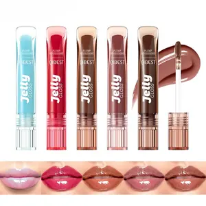 Jelly  Lip Gloss, Lip Tint Gloss with Lip Plumping, Full-Bodied, Smoothing, and Hyper-Glossy Shine, Plumping Lips
