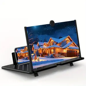 Phone Screen Magnifier Stand, Convert Phone to Tablet, Hands-Free Design, Foldable Portable, Reading Aid, Wireless Viewing, Fashionable Magnifying Glass, Cell Phone Stand