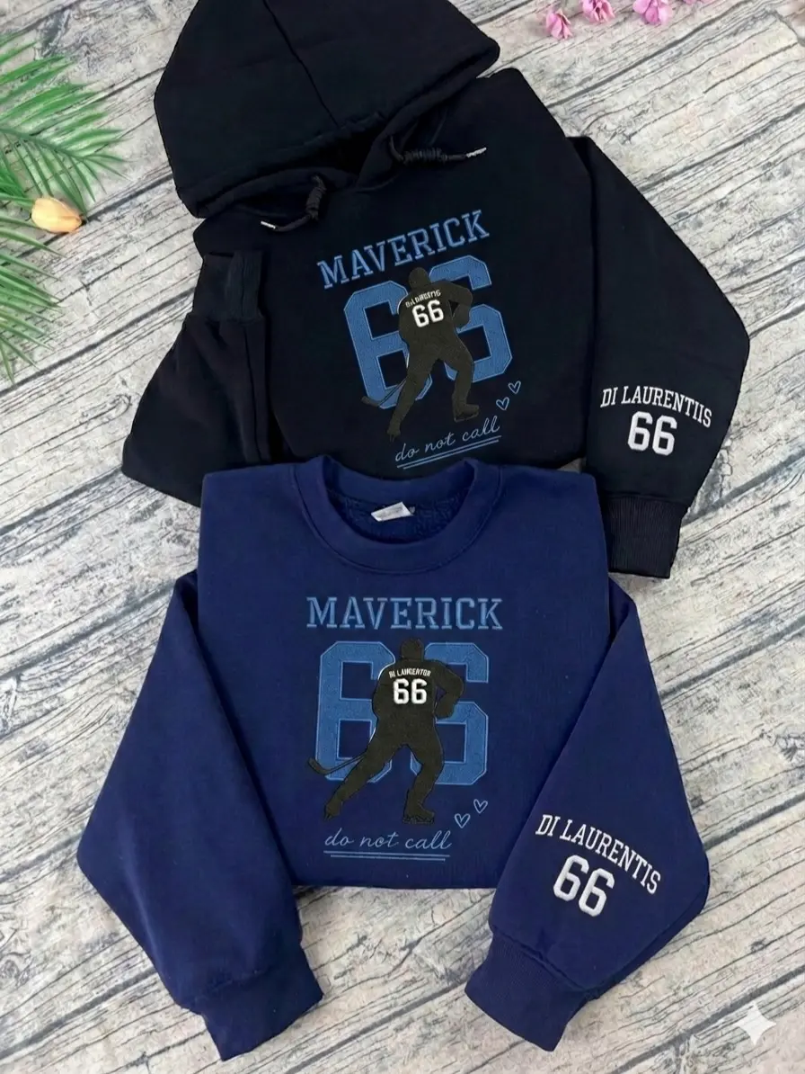 Maverick Embroidered Hoodie, Stylish Casual Pullover, Long Sleeve Off Campus Merch for Book Lovers, Tops
