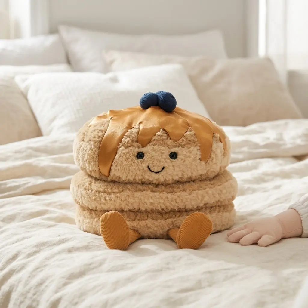JELLYCAT Amuseables Fran Pancakes – Playful Breakfast Character with Stacked Pancake Design, Fun Home Decor & Collectible Gift