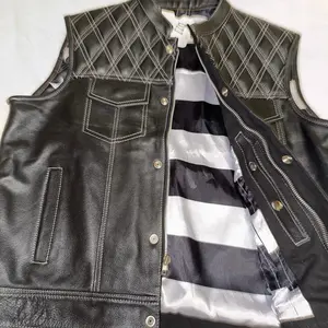 Faux Leather Jacket with Pockets, Button Closure, and Adjustable Strap for Men's Wear - Menswear fabletics men Sleeveless