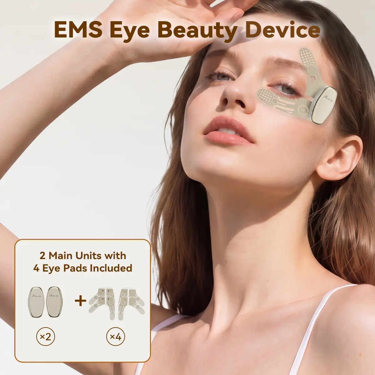 Portable Microcurrent EMS Eye Beauty Massage Device with Flexible Conductive Pads, Compact Facial Care Tool for Eye Area Skincare, Travel & Daily Use