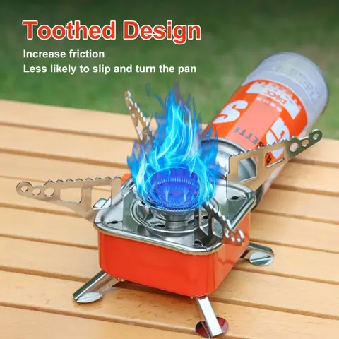 [Portable Windproof Stove] Portable Windproof Folding Stove - Lightweight Compact Camping Stove, Foldable Outdoor Cooker, Compatible for Backpacking, Hiking, Picnics, Home Emergencies - Ideal for Solo & Group Camping Trips, Stylish Metal Finish