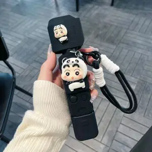 Luxury Cute Cartoon Handmade DIY Camera Protection Case, Soft Silicone Full Cover for Dji Pocket3, Portable Strap Anti-Drop