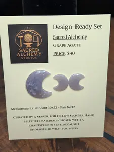 Crescent Moon - Grape Agate - Design-Ready Set