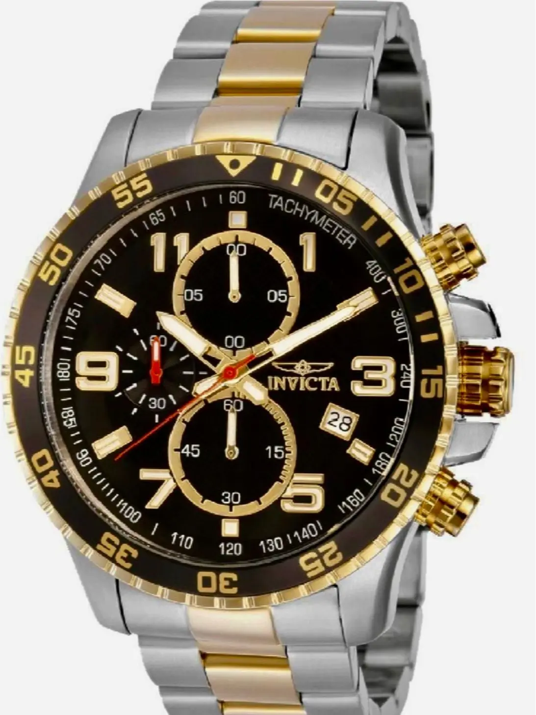 Invicta Specialty Men's Watch - 48mm - 3 Color Options - Gold & Steel w Black Dial and Steel w Blue dial