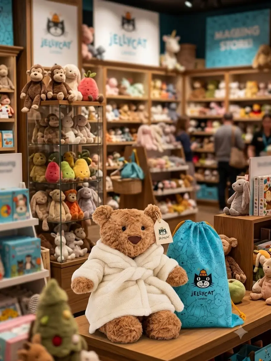 Jellycat Bartholomew Bear ‘Bathrobe’ – Genuine Teddy Bear Plush, Ships from the US with Branded Gift Bag