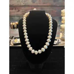 Perfect white fresh water pearl necklace
