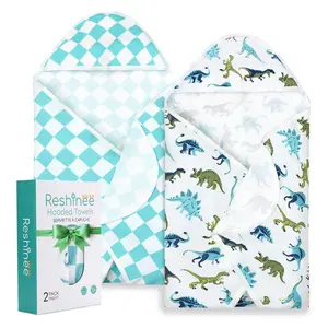 Baby Hooded Towel, 2 Pack Bath Towel for Baby Boy or Girl, Soft Bamboo Viscose Baby Bath Towel, Shower Gifts for Newborn, Infant, Toddler 29 X 29 Inch, Christmas gifts,Black Friday Stock Up