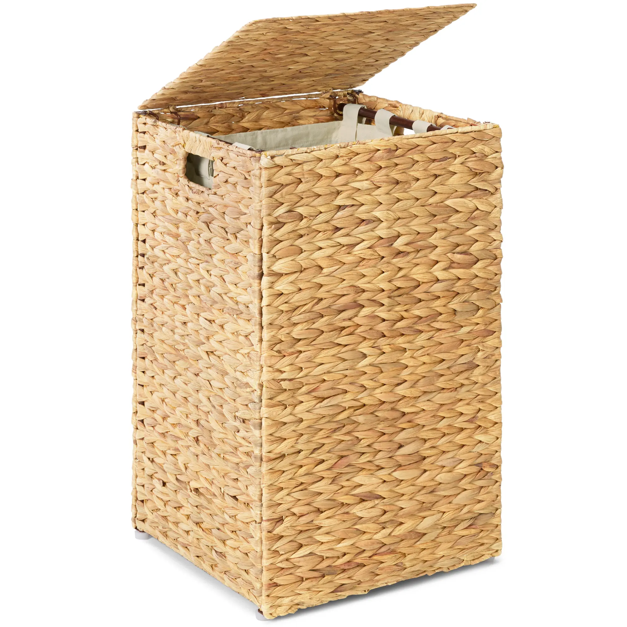 Best Choice Products Small Laundry Hamper W/ Lid, Handwoven Laundry Basket, W/ Washable Liner & Handles