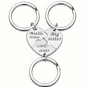 Set of 3 Matching Sibling Keychains - Sweet Sister Gifts from Sisters & Sisters-in-Law | Big Sister & Little Sister Gift for Girls | Ideal for Christmas, Wedding, Birthday & Mother's Day Presents