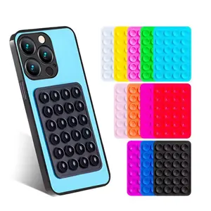 2PCS Universal Silicone Suction Cup Phone Holder, Hands-Free Mirror Shower Smartphone Holder, Multi-Purpose Adhesive Pad Holder for Video Blogging, Selfie