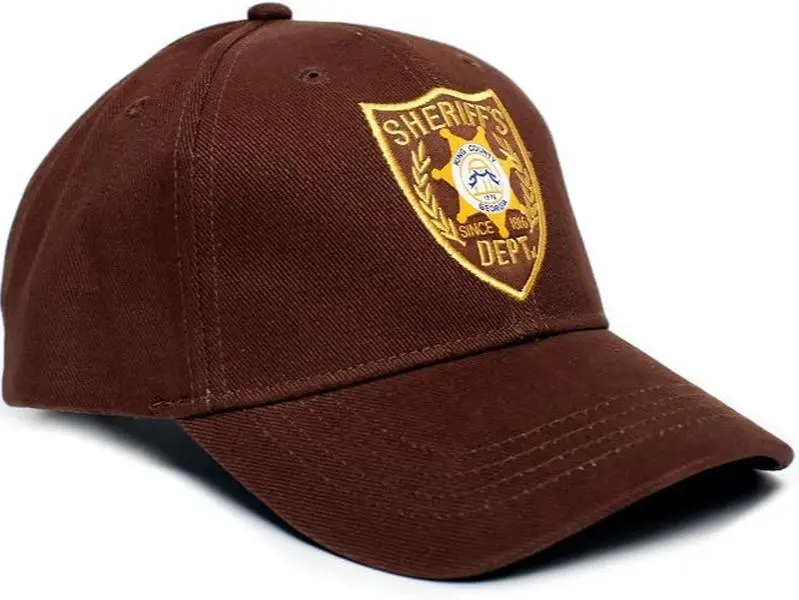 Walking Dead Hat Sheriff's Dept Appliqué Unisex-Adult One-Size Cap Brown
