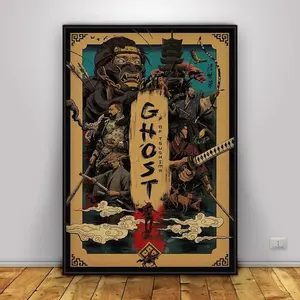 Ghost of Tsushima Poster, Jin Sakai Wall Art, Home Decor, Kraft Paper Print, Gift Poster, Game Poster (Number 01)