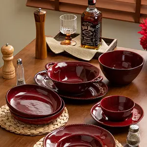 8-Piece Japanese Style Ceramic Dinnerware Service Set, Safe for Microwave & Dishwasher, Scratch-Resistant, Ideal for Salads, Wings, Pasta