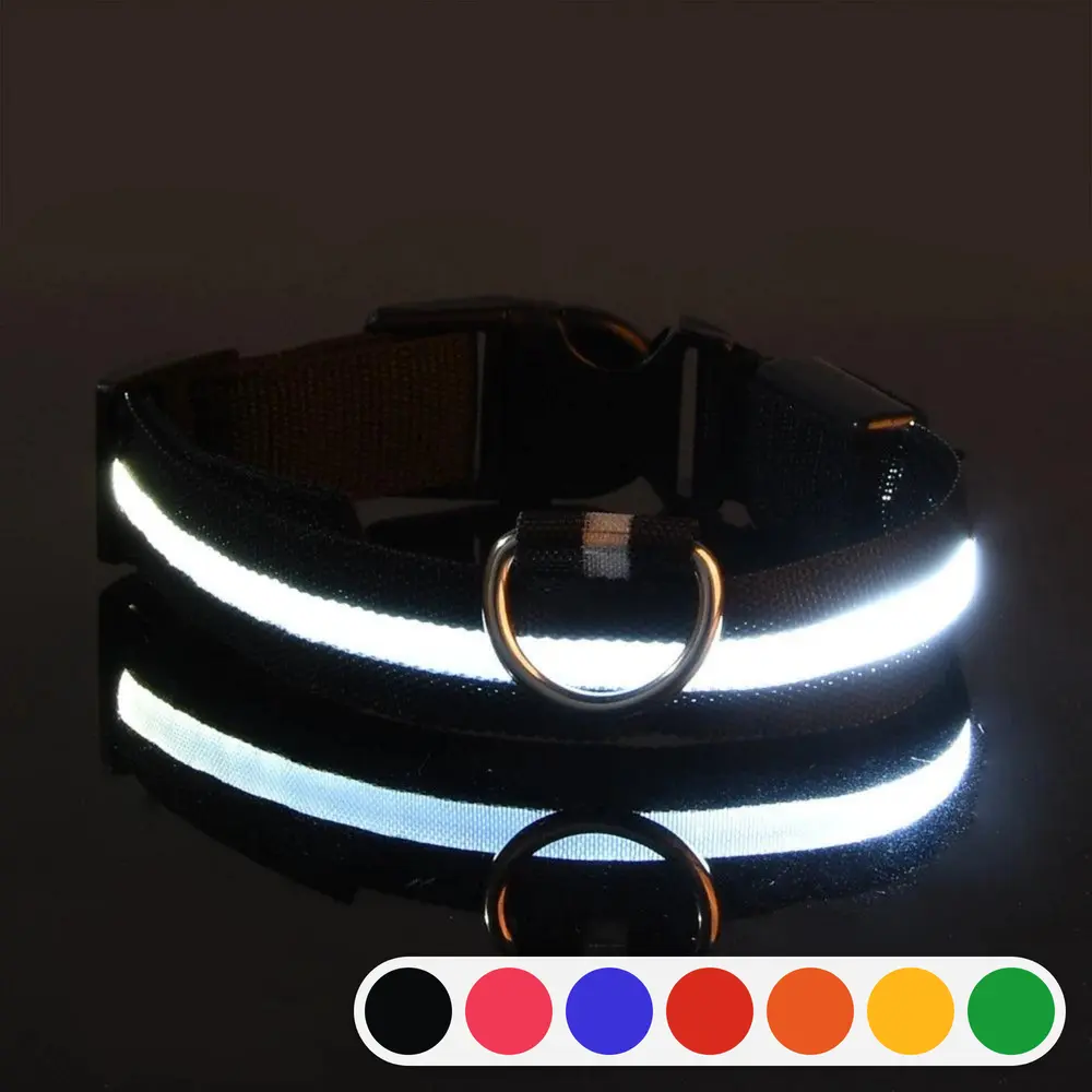 Illuminate Your Dog's Walks: Glow in the Dark Nylon LED Leash & Collar for Ultimate Night Safety