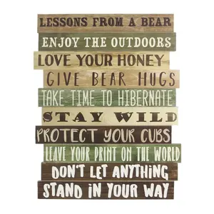 Young's Wood Lessons from a Bear Wall Sign