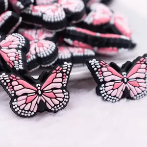Pink Butterfly Silicone Focal Bead Accessory Pink Butterfly Silicone Focal Bead Accessory