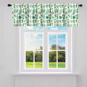 Cactus Valance Curtains for Living Room Bedroom,Boho Succulent Kitchen Curtains Valances,Watercolor Botanical Exotic Plants Curtain Valances