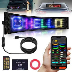 LED RGB Matrix Pixel Screen, with Ultra-Bright Full-Color Bluetooth APP Control Function, Flexible LED Scrolling Electronic Display，Suitable for Car Windshields and Store Decorations.